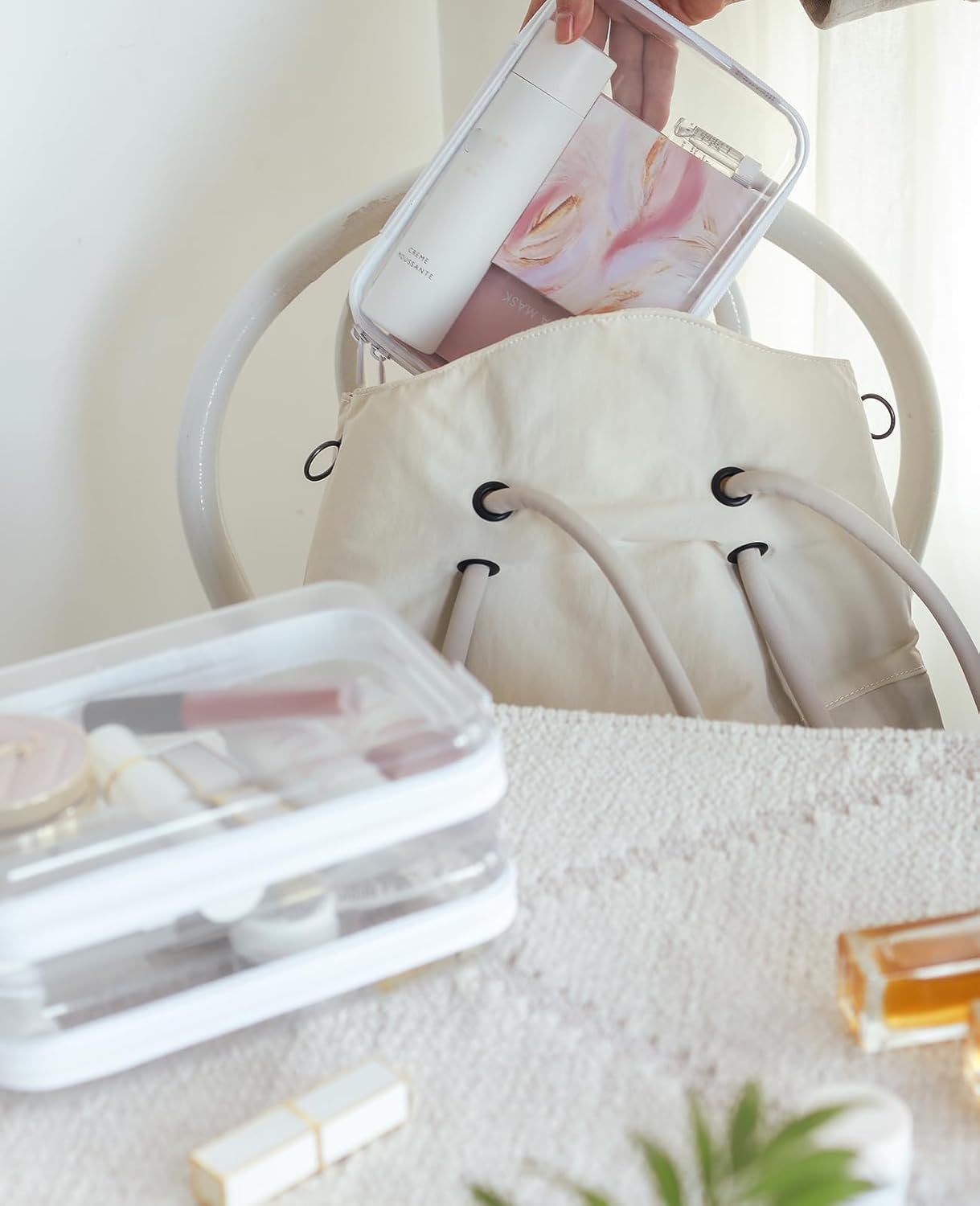 Thumbnail 5 de CoiiJoii 3-Pack Clear Hard Shell Zipper Cases for Organizing, Portable Cosmetic & Toy Storage