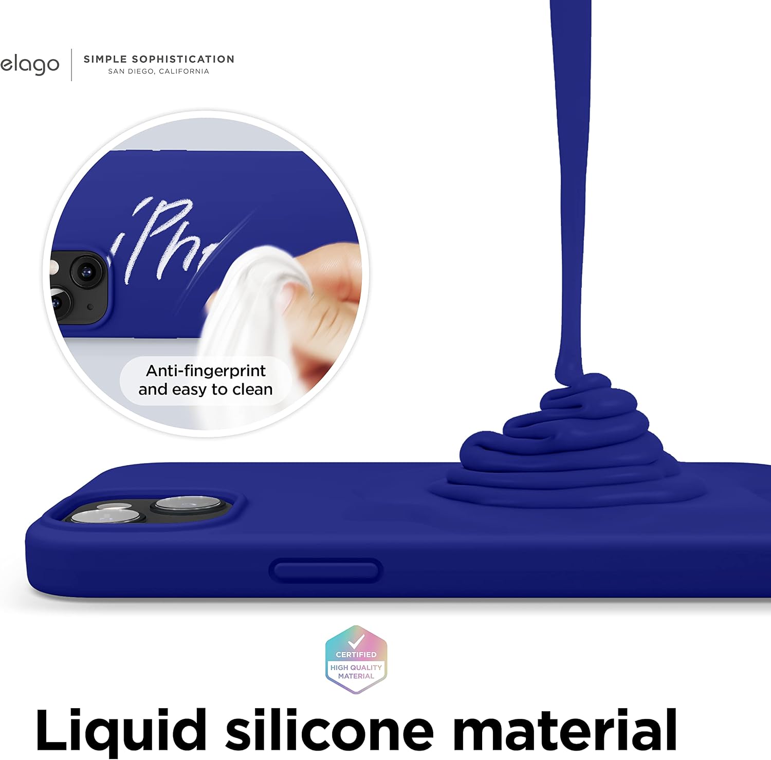 Detalle de elago Coque Silicone Liquide pour iPhone 13 (6,1") — protection antichoc 3 couches bleu cobalt