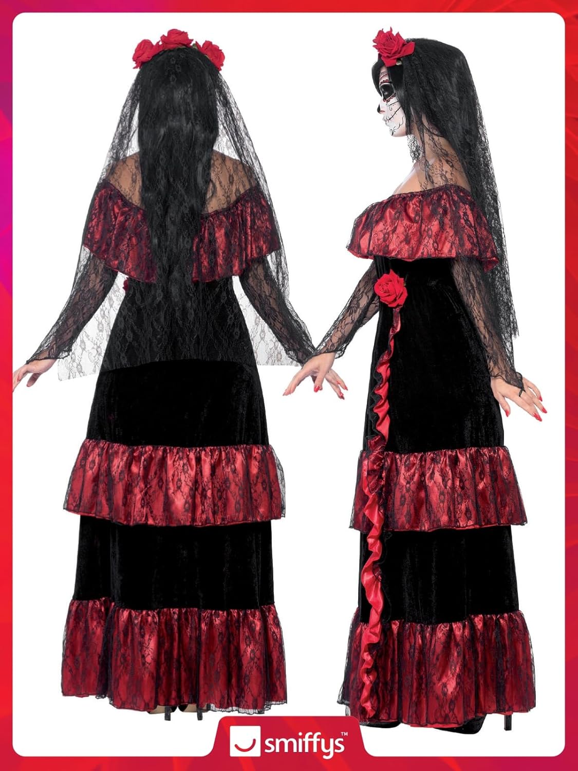 Thumbnail 5 de Smiffys Disfraz novia Día de Muertos Busto 40-42"
