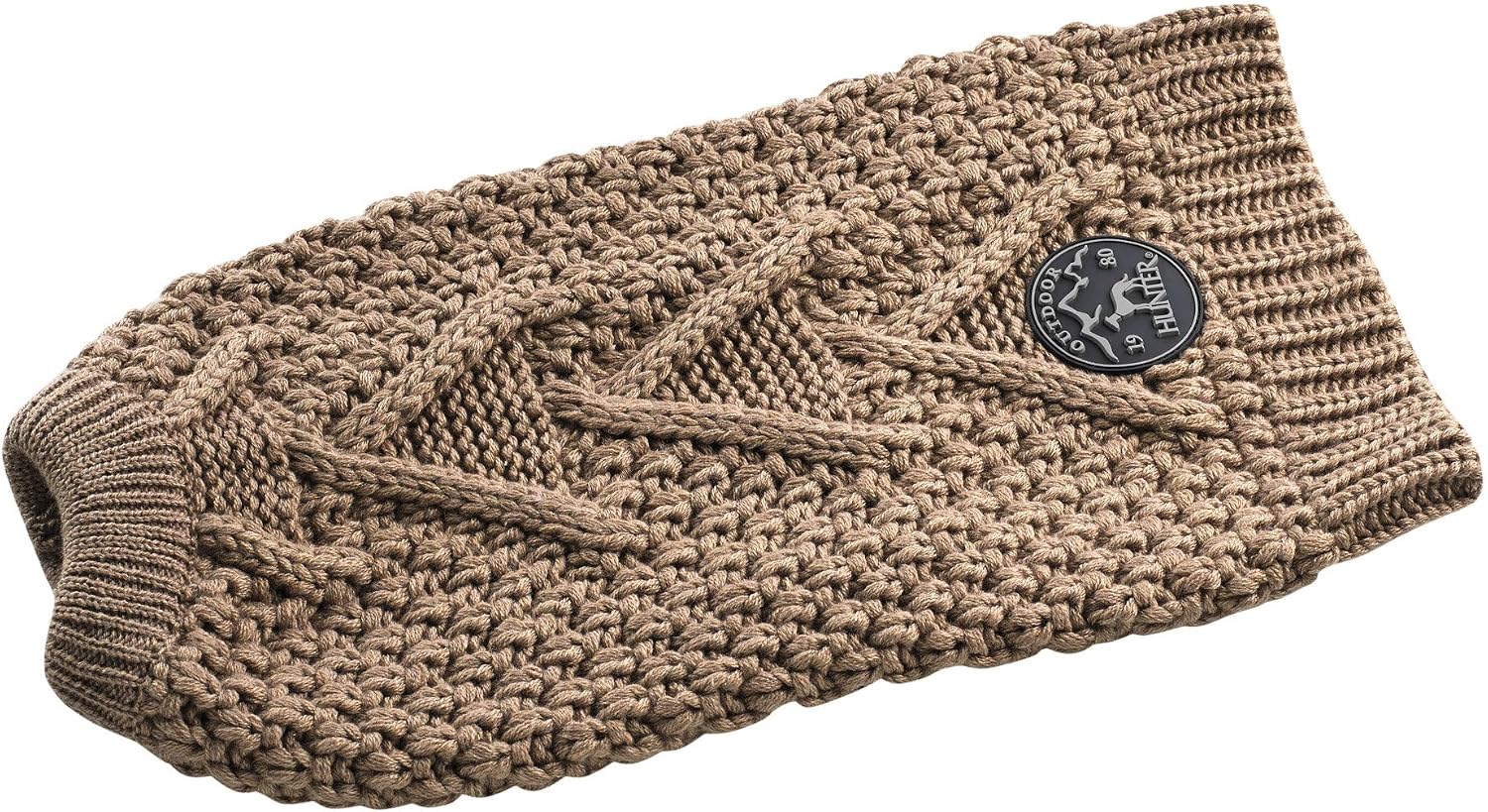 Detalle 2 de HUNTER Hundepullover MALMÖ in Beige – Zopfstrick, elastisch & reflektierend