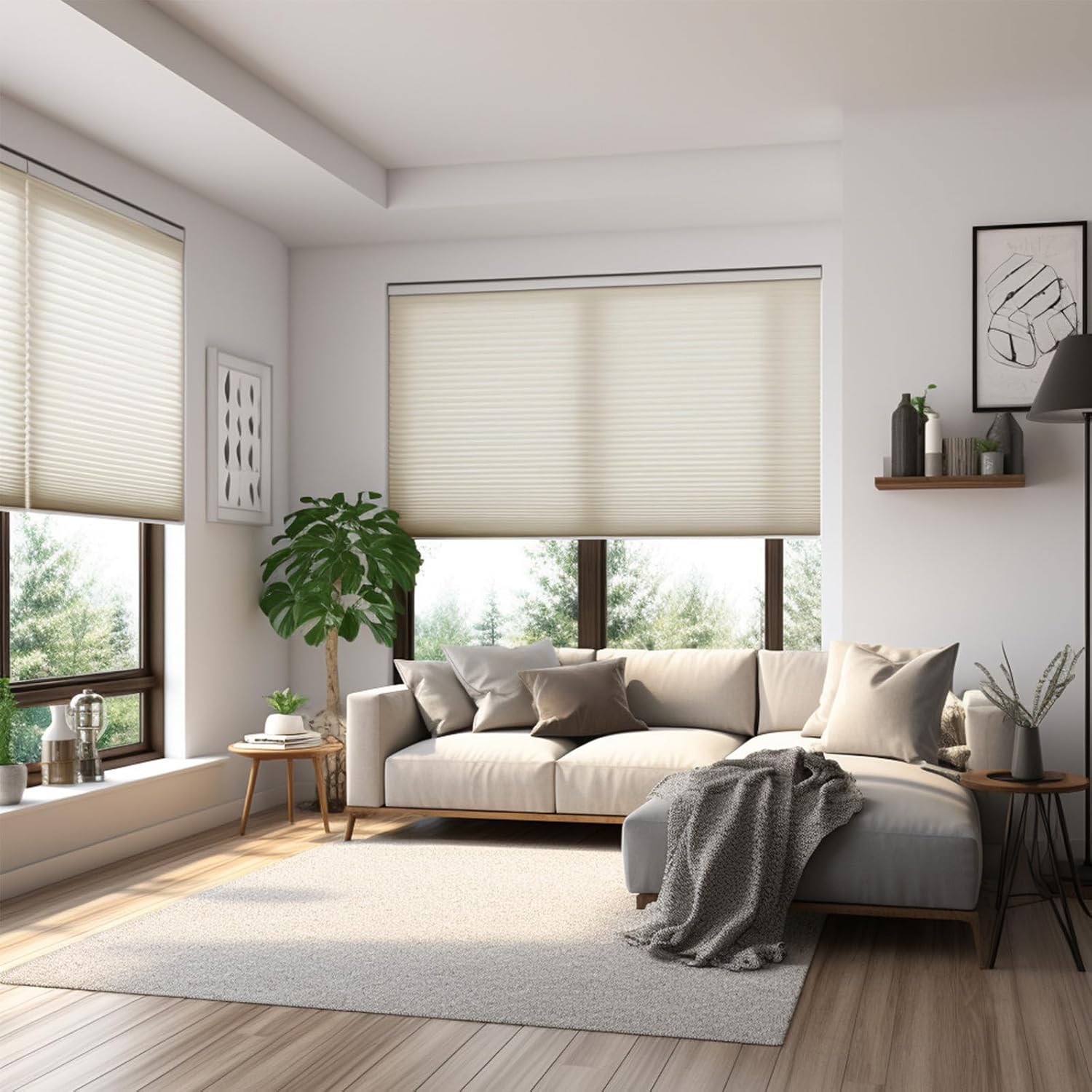 Detalle 2 de Changshade Shade 35" x 48" Cordless Cellular Window Shade, Beige