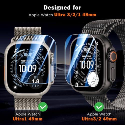 Detalle de LK 3 Stück Panzerfolie für Apple Watch Ultra (49 mm) – staubfrei, 9H, kratzfest