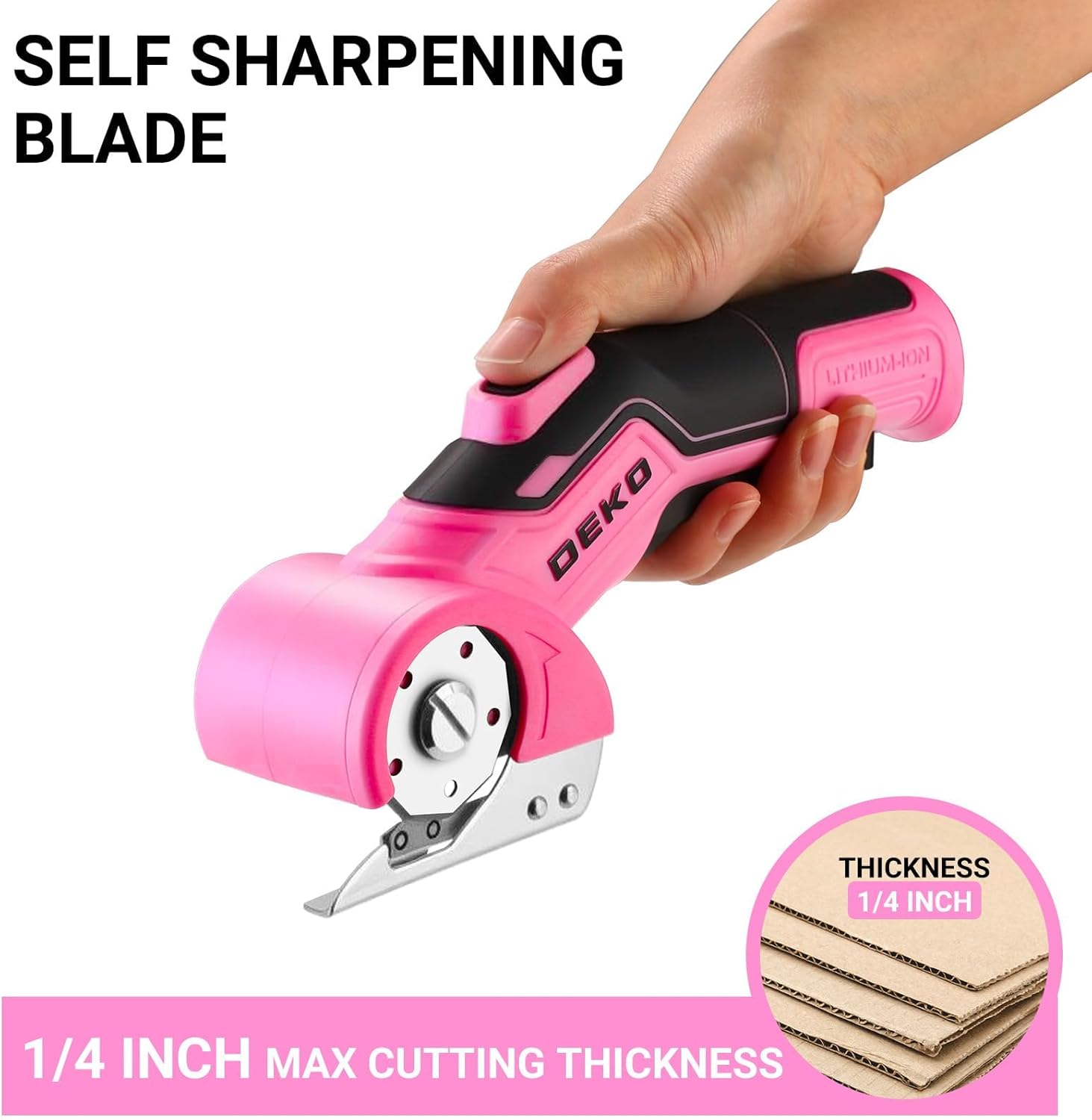 Thumbnail 4 de DEKOPRO Rechargeable Electric Box Cutter with 2 Blades (Type-C Charging, LED, Safety Lock)