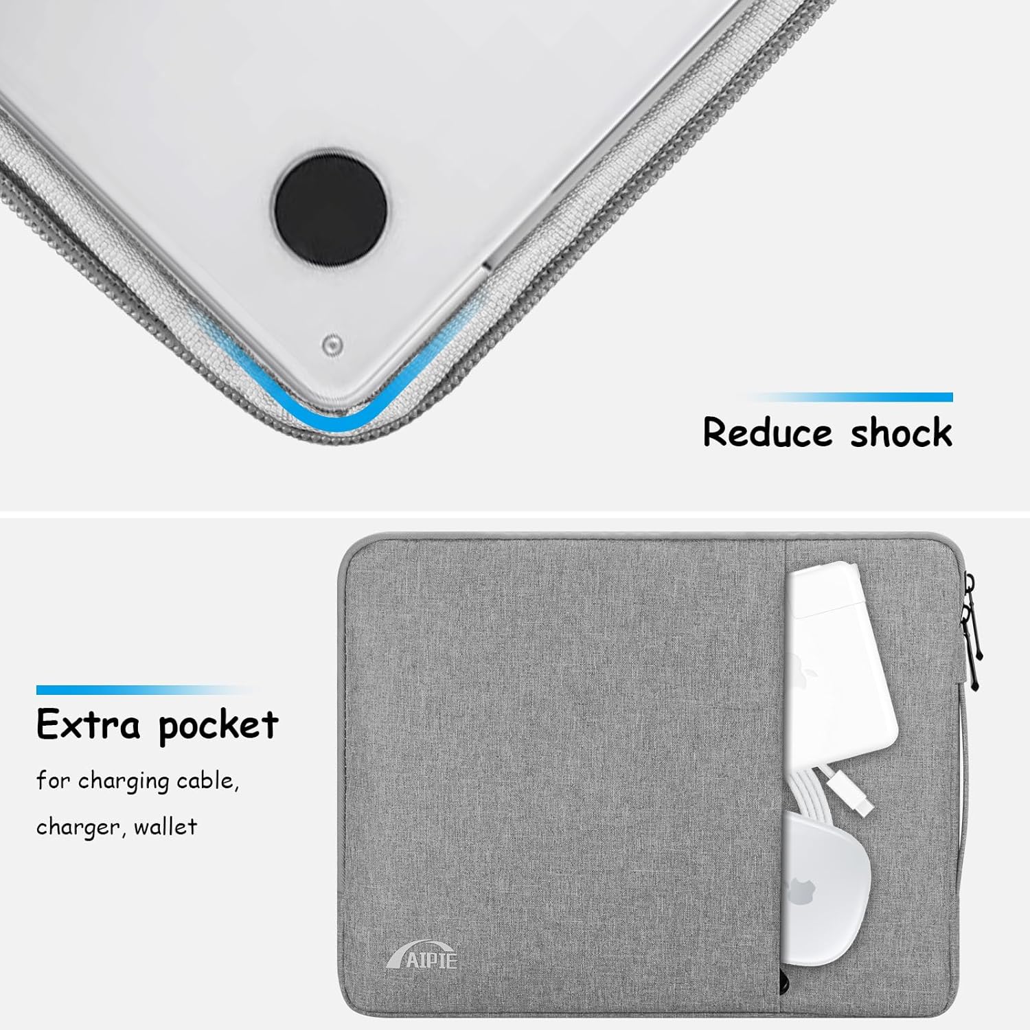 Thumbnail 4 de AIPIE Laptop Case 17.3–11.6 Inch Notebook Sleeve with 360° Protection and Hideable Handle