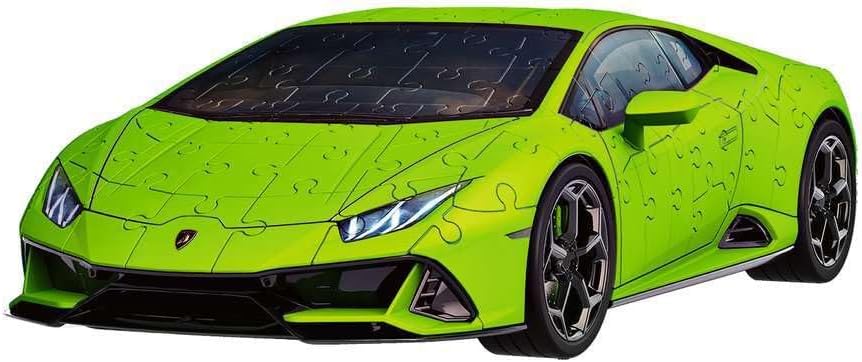 Detalle de Ravensburger Puzzle 3D Lamborghini Huracán EVO, modellismo da costruire in 108 pezzi (3D, Easy Click) per bambini e adulti
