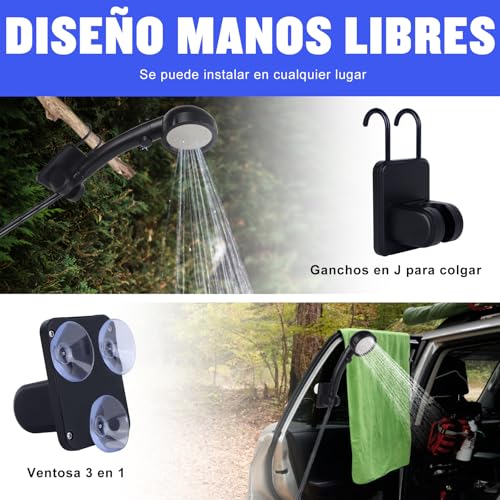 Thumbnail 6 de Ducha Portátil Spopal para Camping con Batería de 6000 mAh y 4 L/min