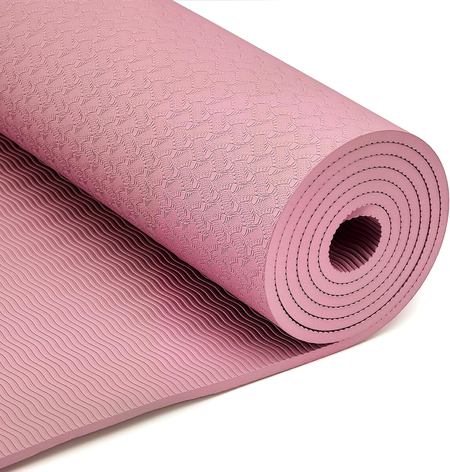 Detalle de Amazon Basics 1/4 Inch Thick TPE Exercise Yoga Mat with Carrying Strap