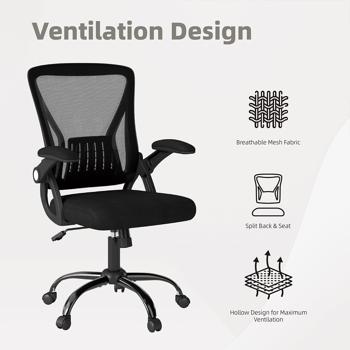 Thumbnail 6 de Flysky FS-2004BK Ergonomic Mesh Office Chair with Lumbar Support