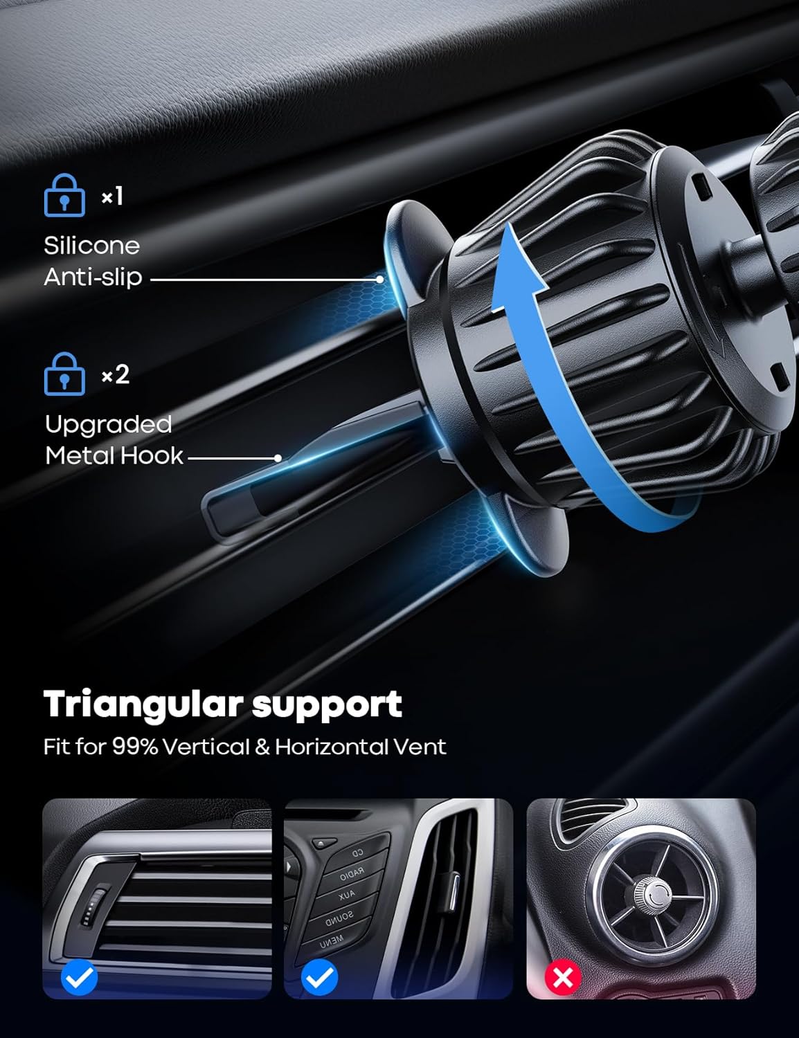 Thumbnail 4 de Lamicall MagSafe Car Mount 20‑magnet for iPhone