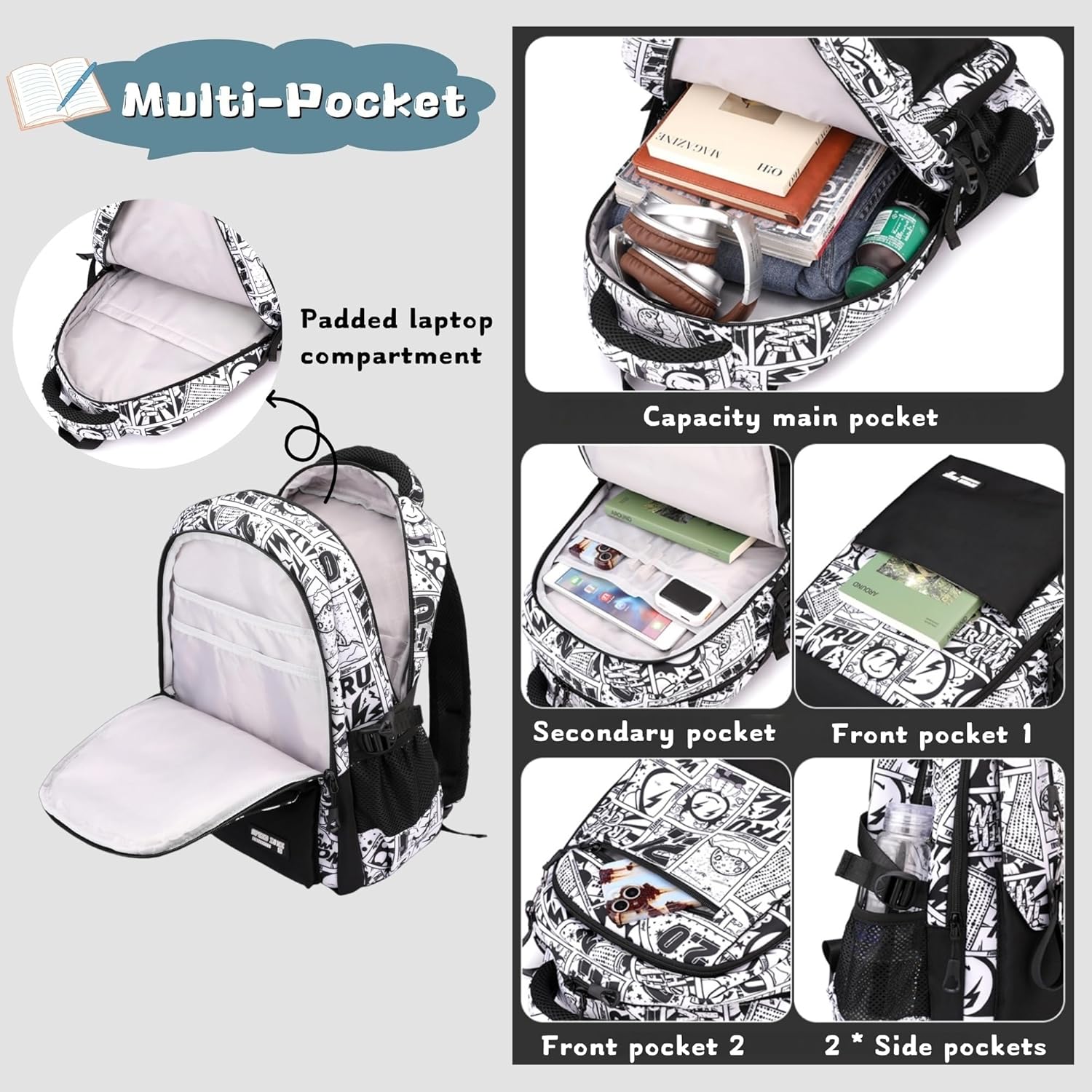 Thumbnail 3 de Bansusu Boys Backpack for Kids: 30L School Bag for Primary & Secondary Education