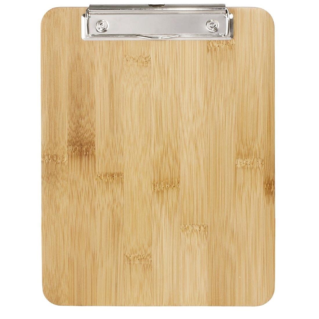 Detalle de Olympia CM671 skrivplatta i FSC-bambu, A4, ljusröd, klämma för 50 sidor