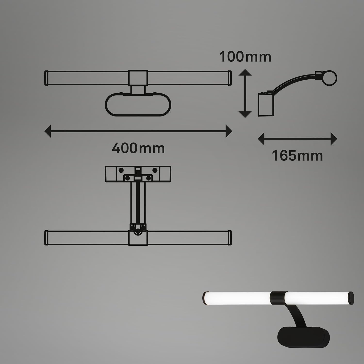 Detalle de BRILONER Lámpara de espejo 40 cm 6W blanco neutro