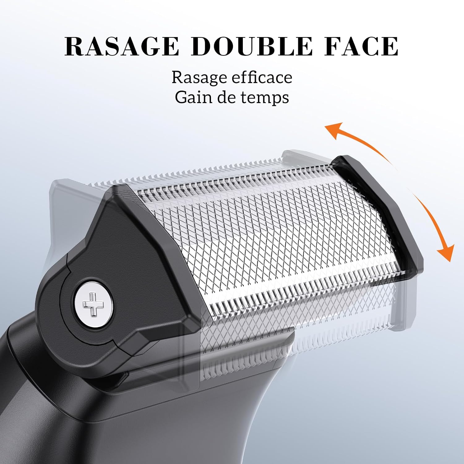 Detalle 2 de MAXGROOM 2 en 1 Tondeuse Corps Homme Intime: rasoir électrique IPX6, lames double face et sabot 1–10 mm