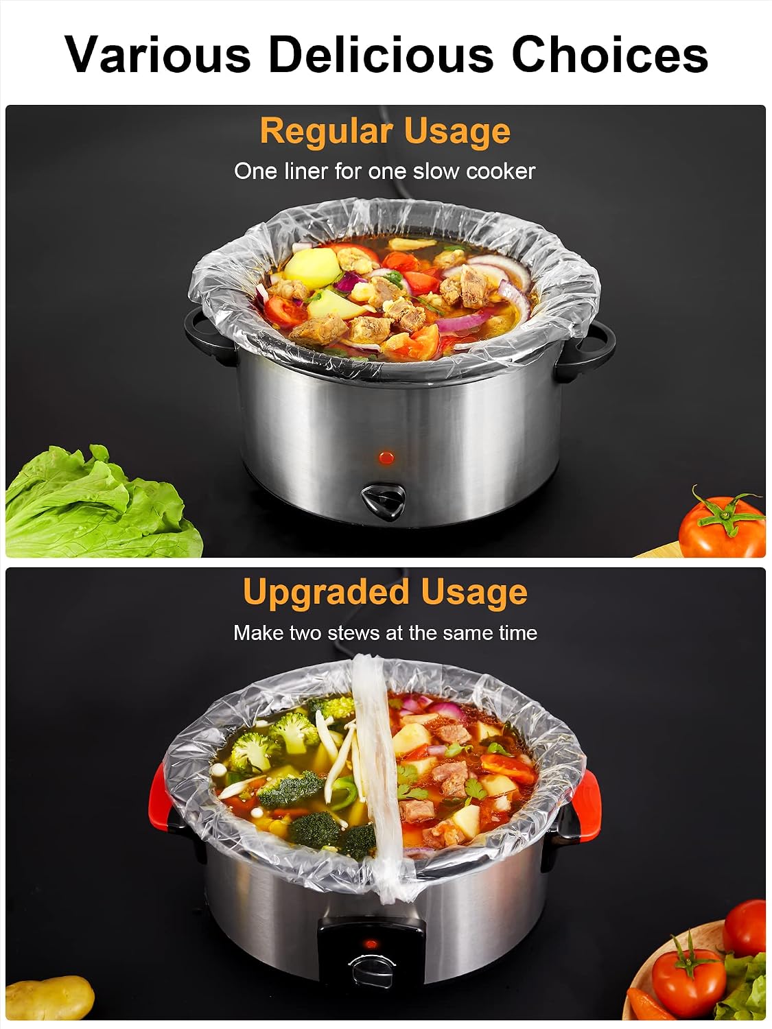 Detalle 2 de SMARTAKE Slow Cooker Liners, 14 x 22 Inches