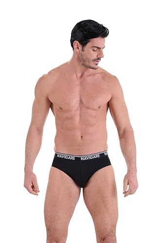 Detalle 1 de Navigare 574/E Slip Nero da Uomo – Pack da 6, Taglia 4 (Medium)