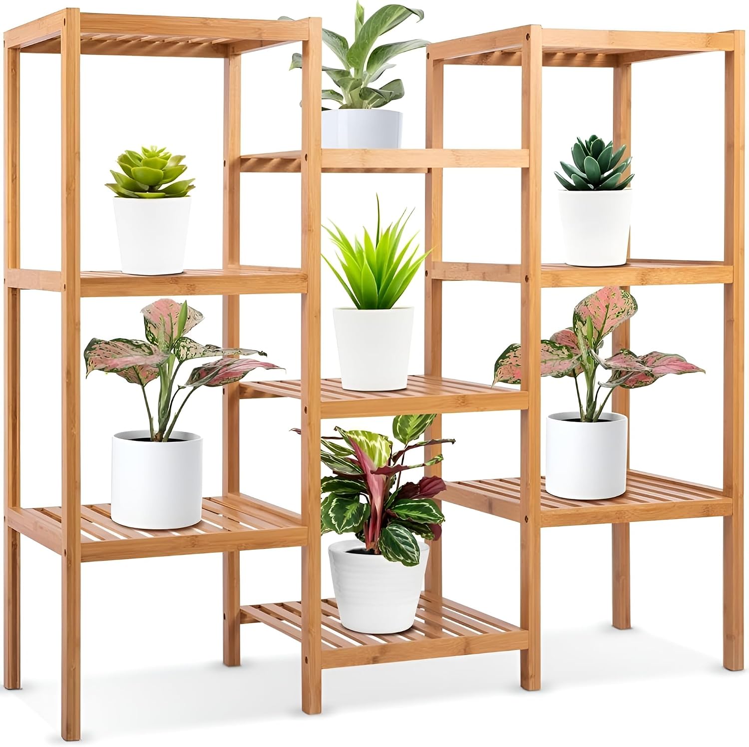 Thumbnail 6 de SereneLife Bamboo 6 Tier Plant Stand