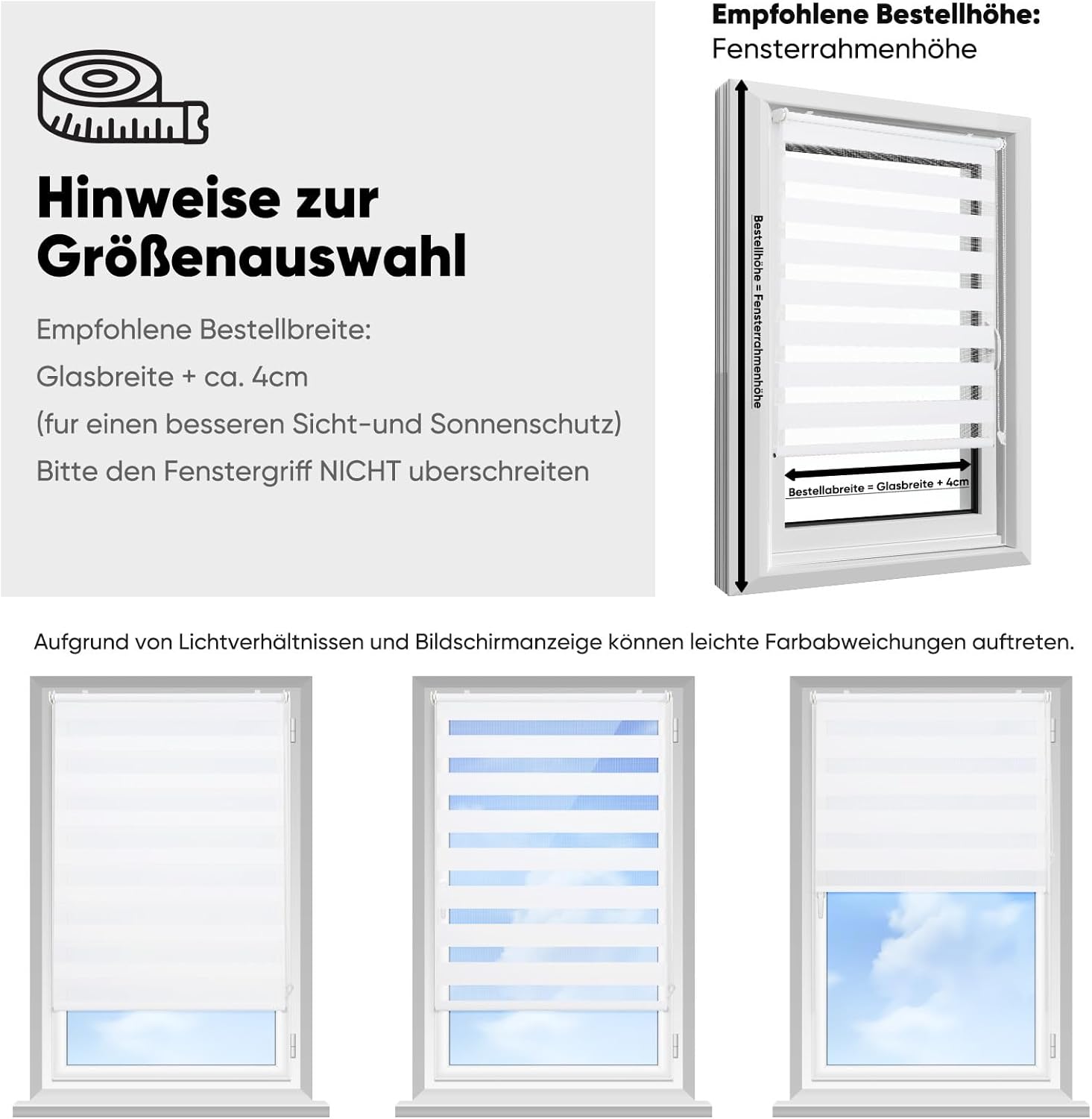 Thumbnail 4 de Sekey Doppelrollo Klemmfix ohne Bohren für Fenster – Duo Rollo Jalousie Sonnenschutz, 85 cm breit (85x150 cm), Weiß