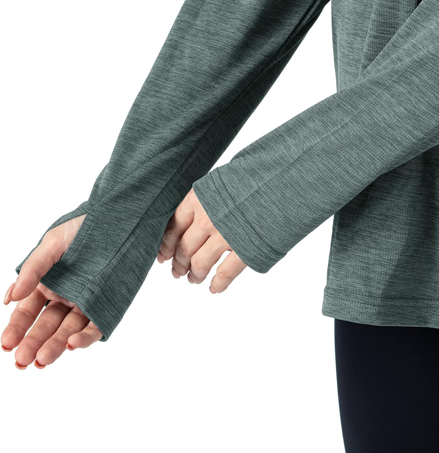 Thumbnail 6 de YSENTO Damen Langarm Sportshirt mit Hoodie – UPF 50+, schnelltrocknend, Daumenlöcher