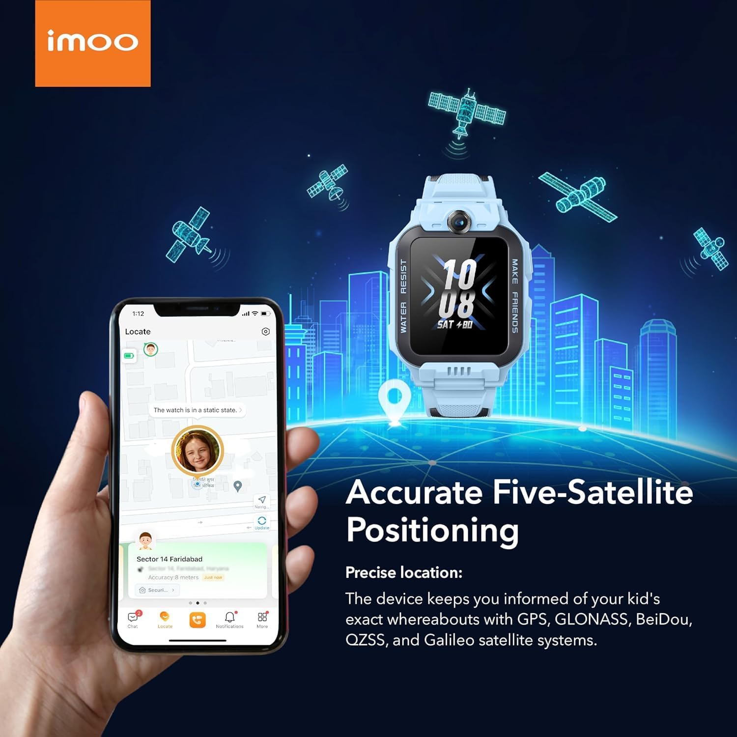 Thumbnail 2 de imoo Z7 Watch Phone Smart Watch for Kids – Two-Way Video Calls, GPS Location, and IPX8 Swimming Edition