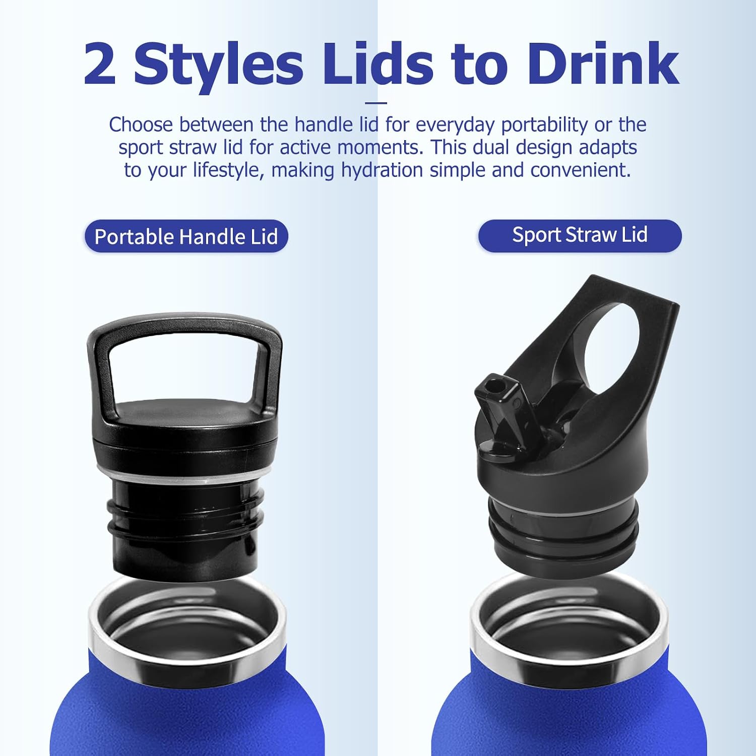 Detalle de Botella Agua Deporte 1L acero inoxidable
