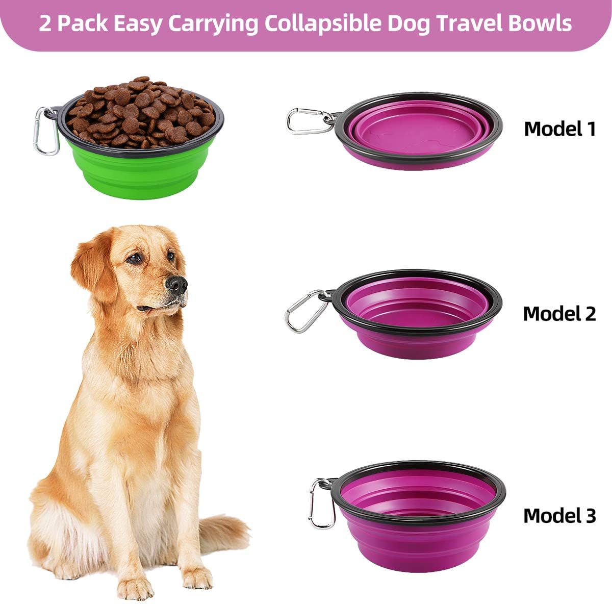 Thumbnail 2 de Kytely Collapsible Dog Bowls 34 oz