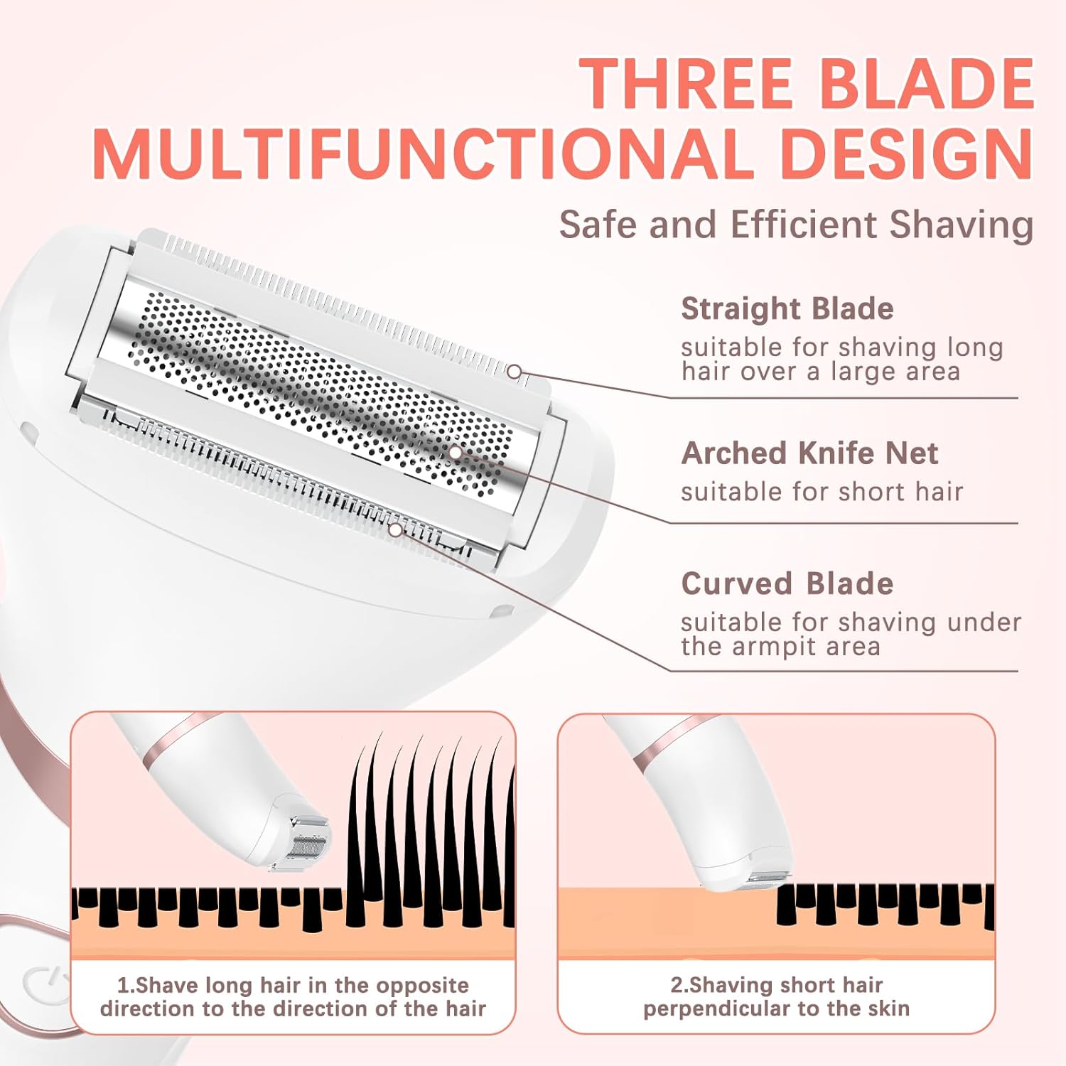 Detalle de MAXGROOM 3 in 1 Lady Shaver (Wet & Dry) with IPX6 Waterproof Bikini Trimmer and LED Display