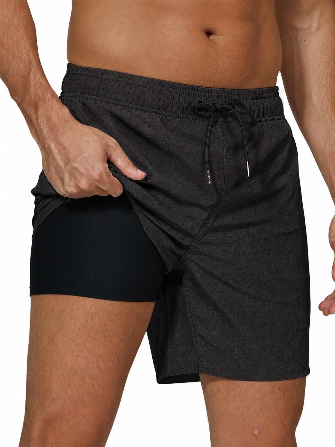 Detalle de Arcweg Men's 2-in-1 Swim Trunks with Compression Liner and Quick-Dry 4-Way Stretch Fabric