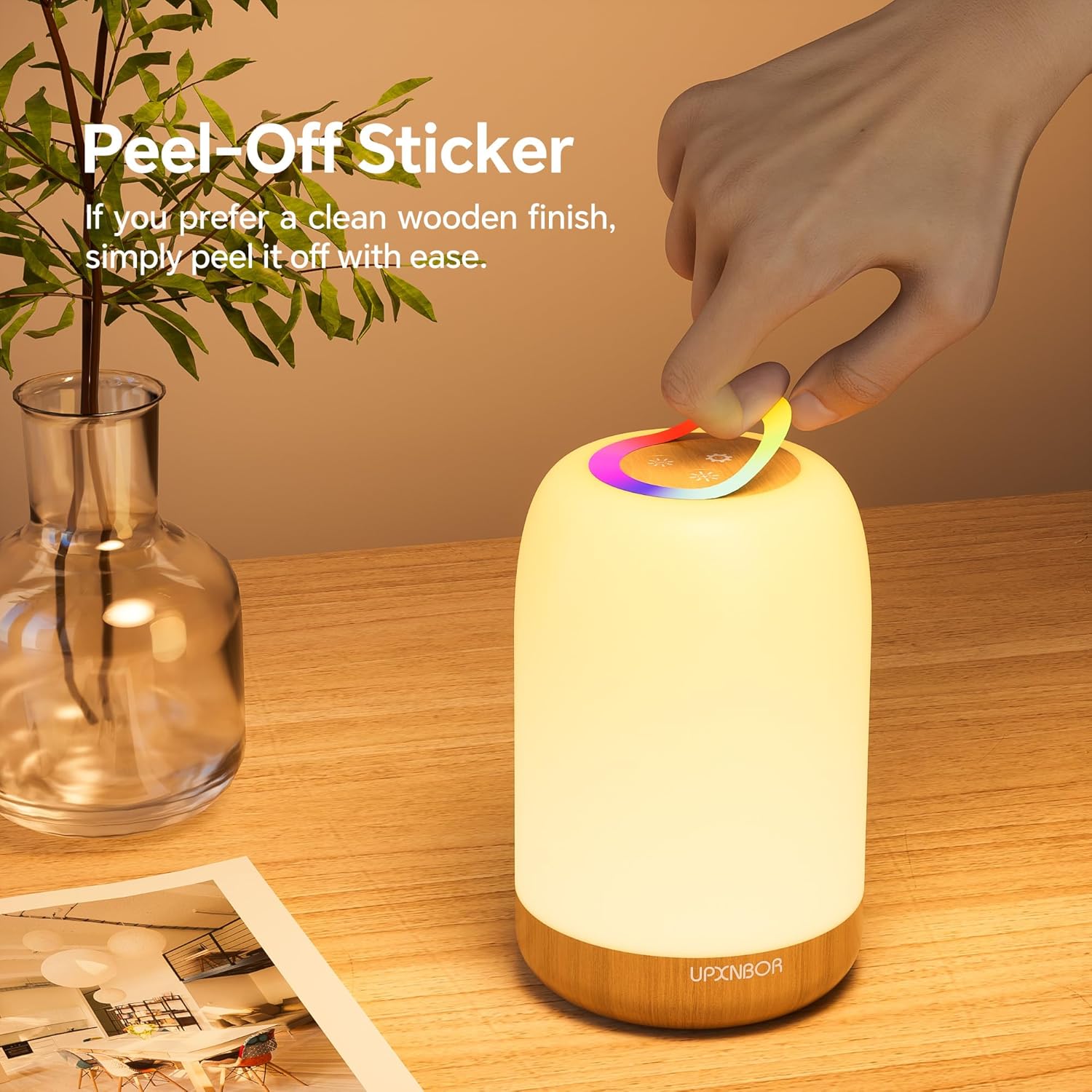 Thumbnail 6 de UPXNBOR Night Light: USB‑Rechargeable LED Touch Bedside Lamp with 256 RGB Colours