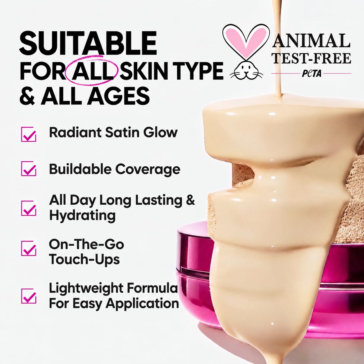 Detalle de SKINTIFIC Cover Glow Perfect Cushion Foundation #02 Ivory — natural radiant cushion foundation for dry & combination skin