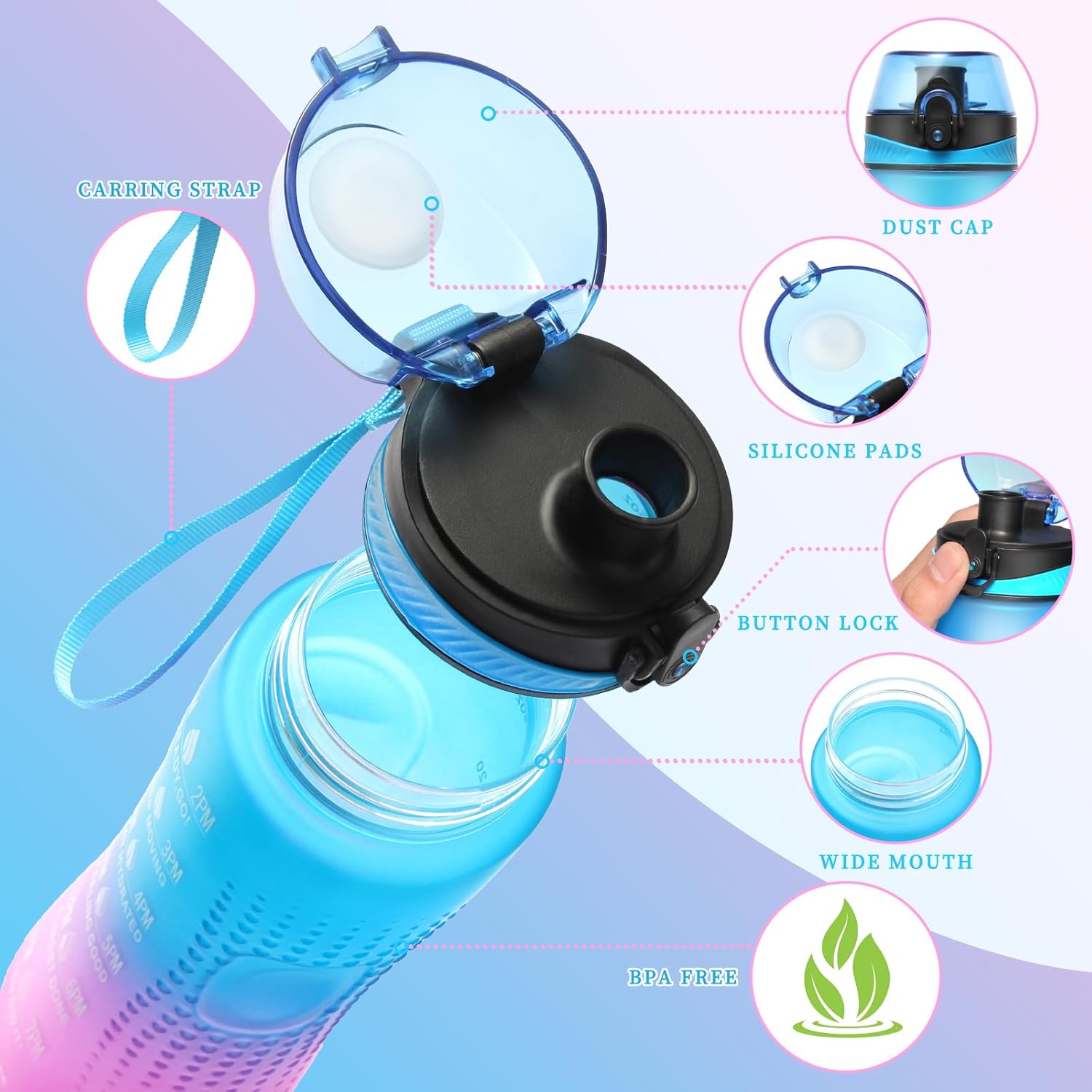 Thumbnail 1 de Binudum Wasserflasche 750ml Motivations