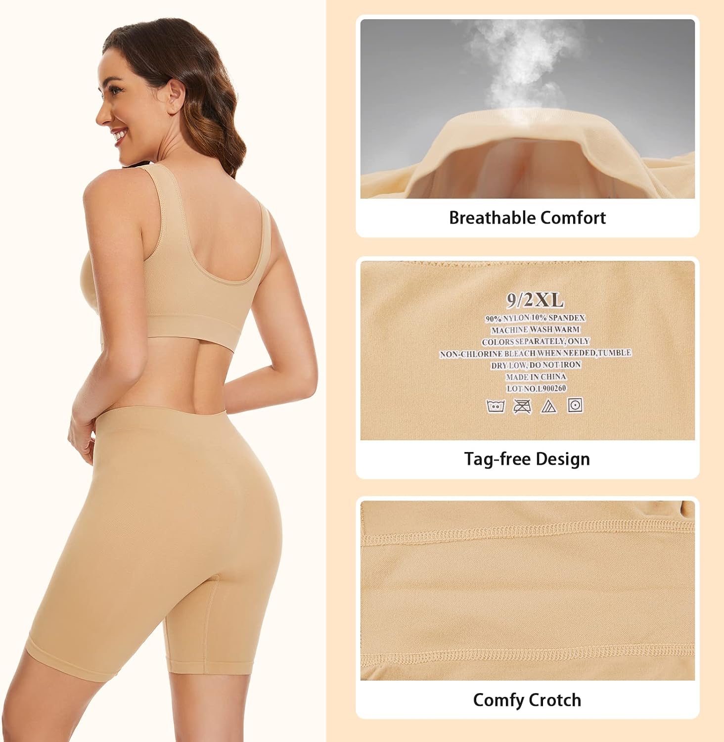 Detalle 2 de SIHOHAN Women Anti Chafing Shorts (Seamless, Tagless) for Under Dresses and Skirts