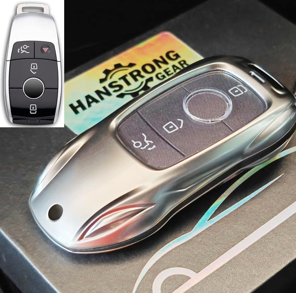 Thumbnail 3 de HANSTRONG GEAR Key Fob Case Cover: 360° Metal Protection for Mercedes-Benz Keys (Dark Grey)