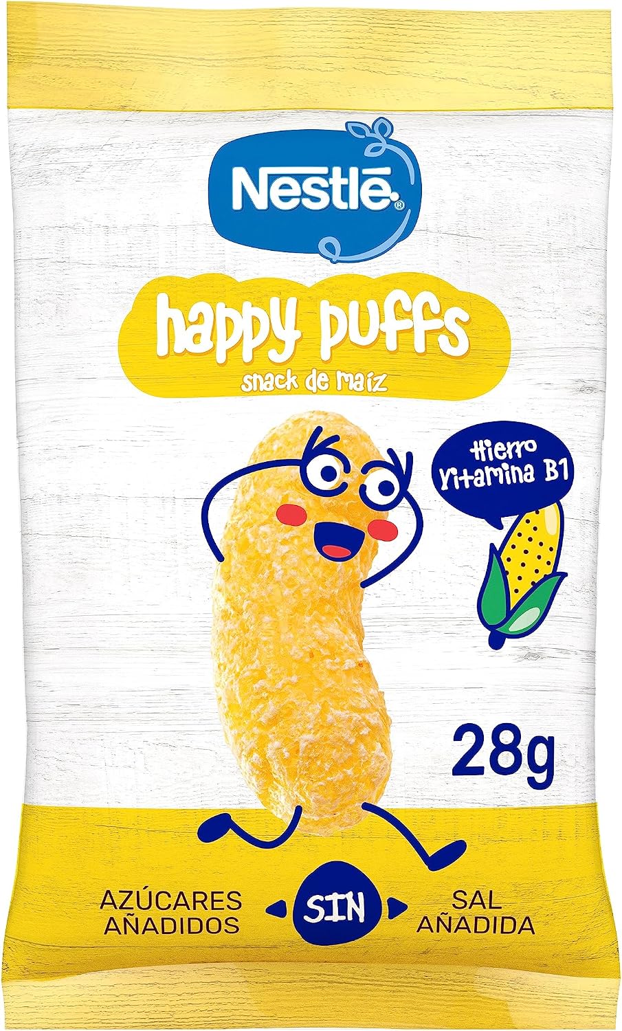 Detalle de Nestlé Happy Puffs Maíz Natural - Snack Infantil 7x28g 🌽