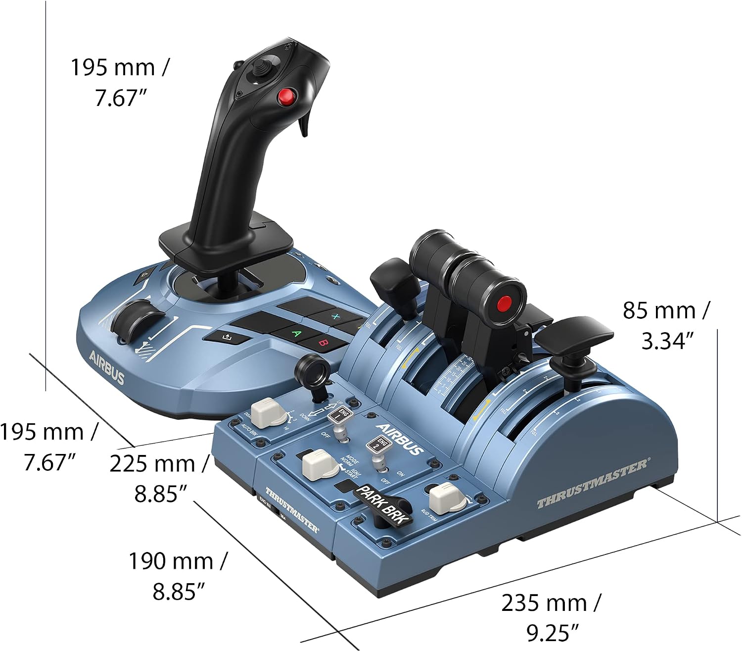 Detalle de Thrustmaster TCA Captain Pack X Airbus Edition フライトスティック・スロットルクアドラント