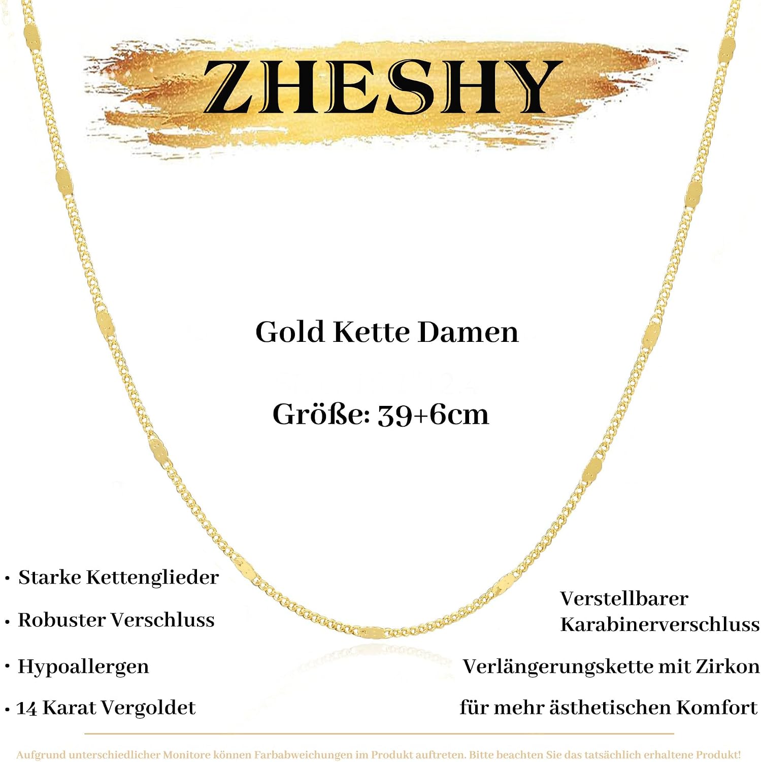 Thumbnail 4 de ZHESHY Gold Silber 925 Kette Damen 39 cm