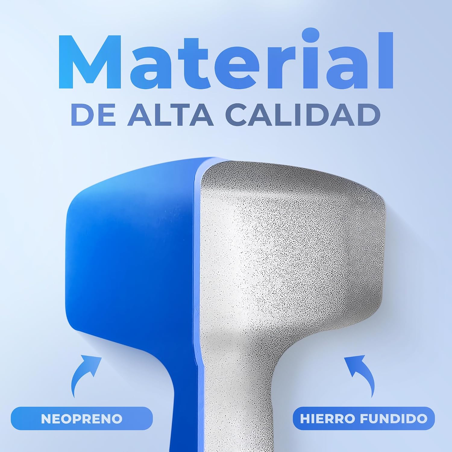 Detalle 2 de JUPPLIES Juego de Pesas y Mancuernas de Neopreno (1 kg a 10 kg): Antideslizantes y Estables para Casa o Gimnasio