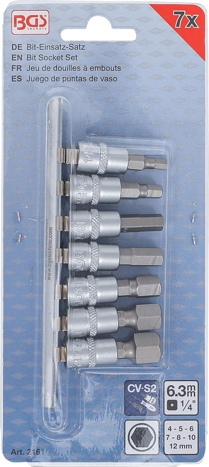 Detalle de BGS 2161 1/4-inch Internal Hex Bit Socket Set, 7 Pieces