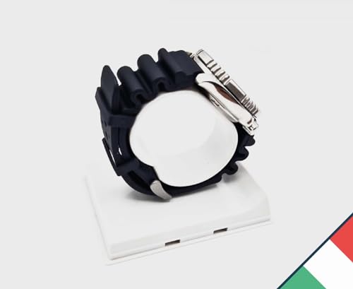 Detalle de Generico Cinturino in Gomma da 20/22/24 mm compatibile con Promaster Aqualand – universale per Sub Diver sport Black (24mm)