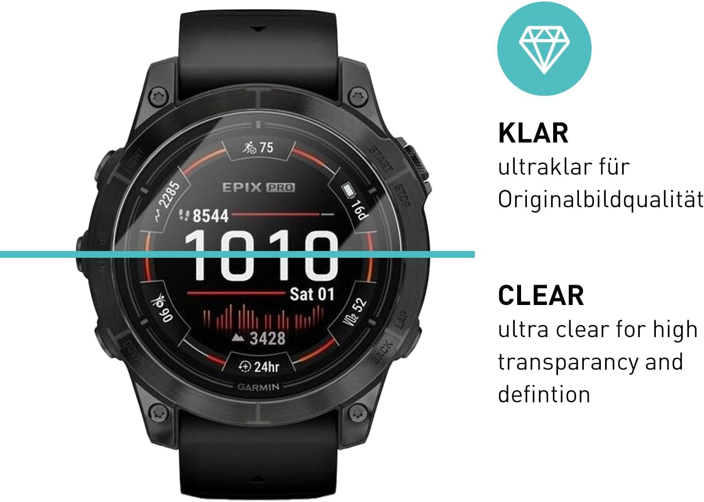 Thumbnail 1 de smartect Glass Screen Protector (3 Pack, Ultra-Clear) for Garmin Epix Pro (Gen 2) 47mm