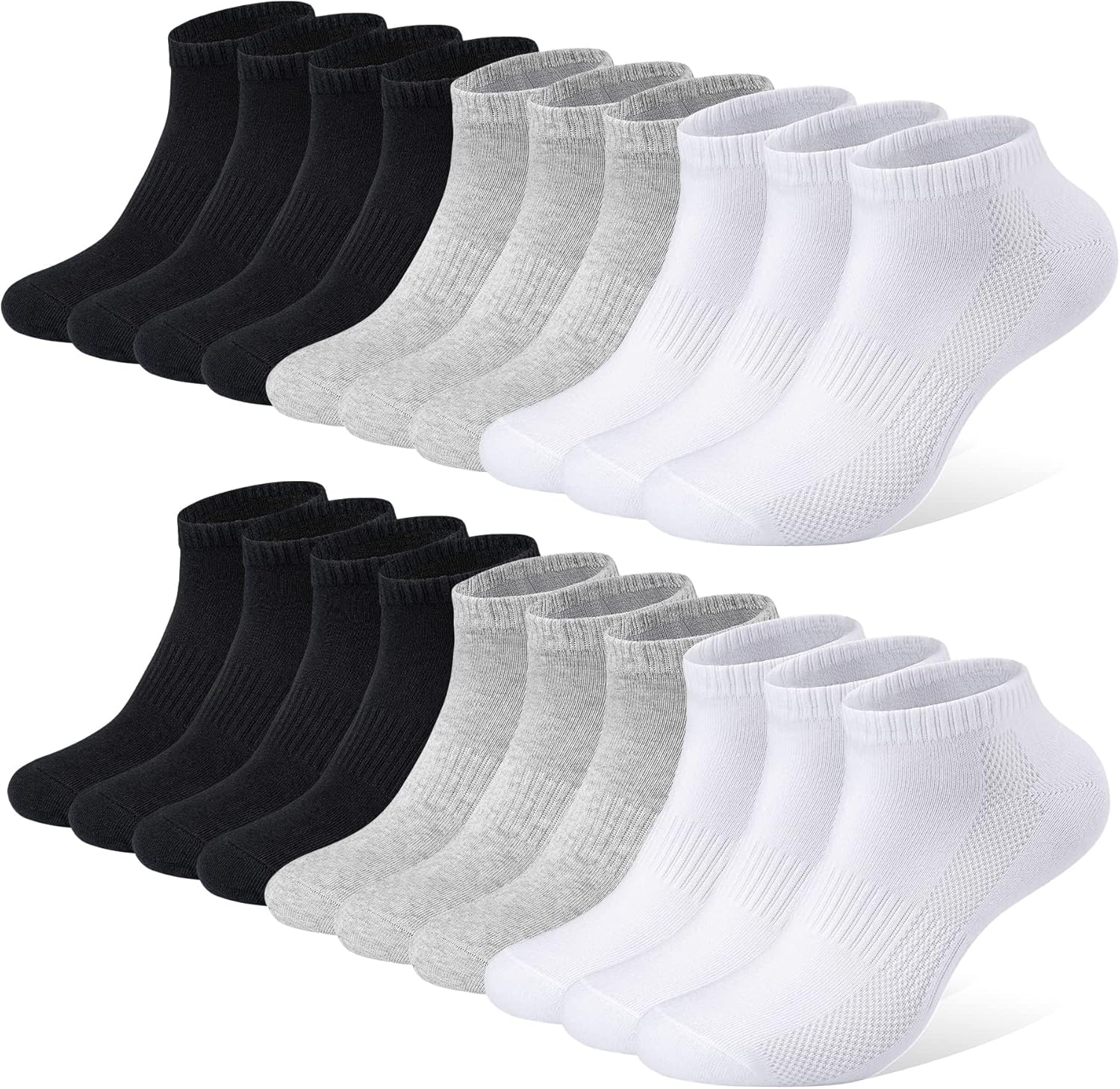 Detalle de FALARY Chaussettes Basses en Coton – 10 Paires Homme/Femme pour Sport