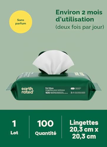 Thumbnail 7 de Earth Rated Lingettes hypoallergéniques pour Chiens – Nettoyantes et Anti-odeurs, sans parfum, 100 lingettes