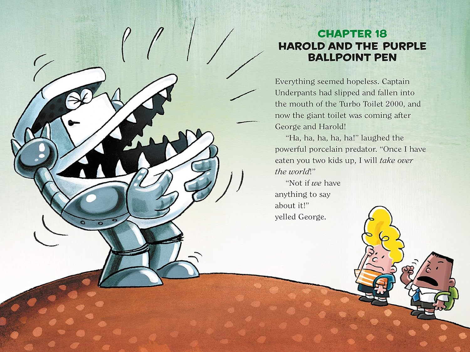 Detalle de Captain Underpants: Two Pant-tastic Novels in One (Full Colour!): 1 – kolorowy tom dwóch powieści