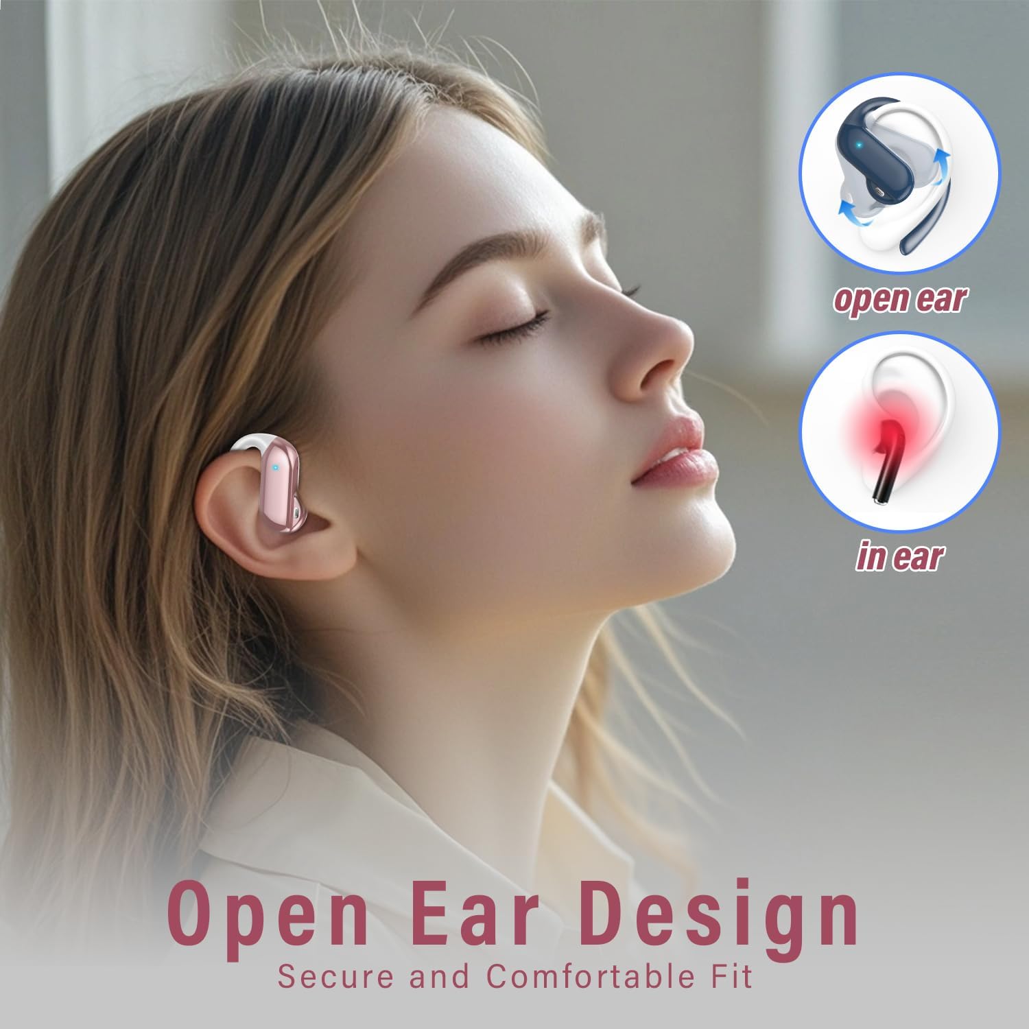 Thumbnail 6 de AI Écouteur Traducteur Instantané 3 en 1 – Bluetooth 5.4, 165 langues, LED, 42h, Open Ear Rose