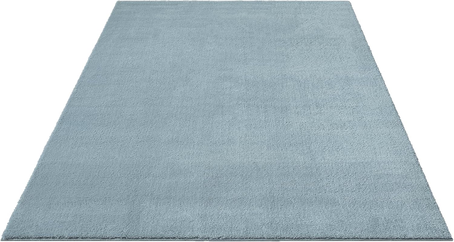 Detalle de Mia's Teppiche Taos - Alfombra Azul Suave y Antideslizante 🛋