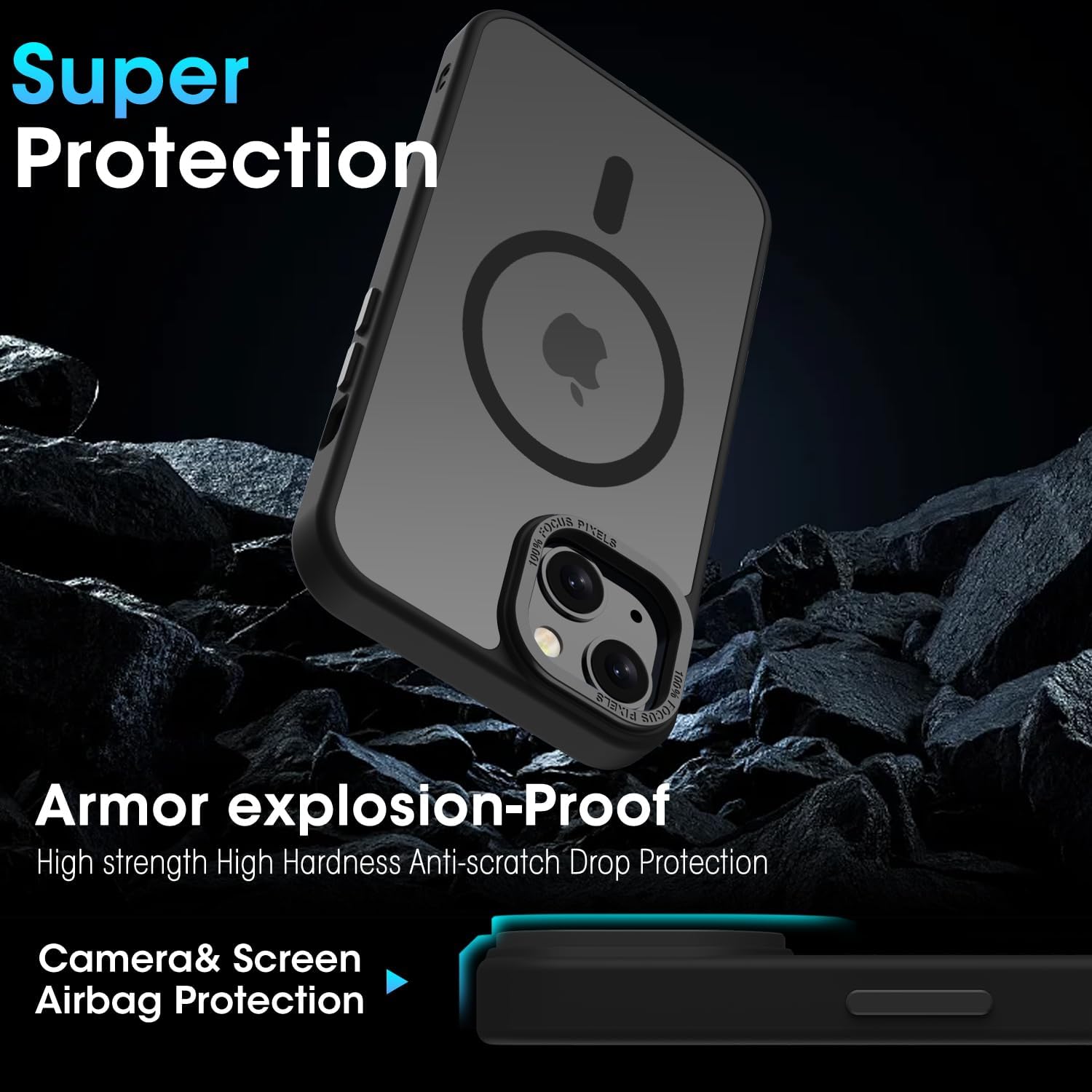 Detalle de KPPIT Magnetic for iPhone 13 Case – MagSafe Compatible, Shockproof Frosted Translucent Case (6.1")
