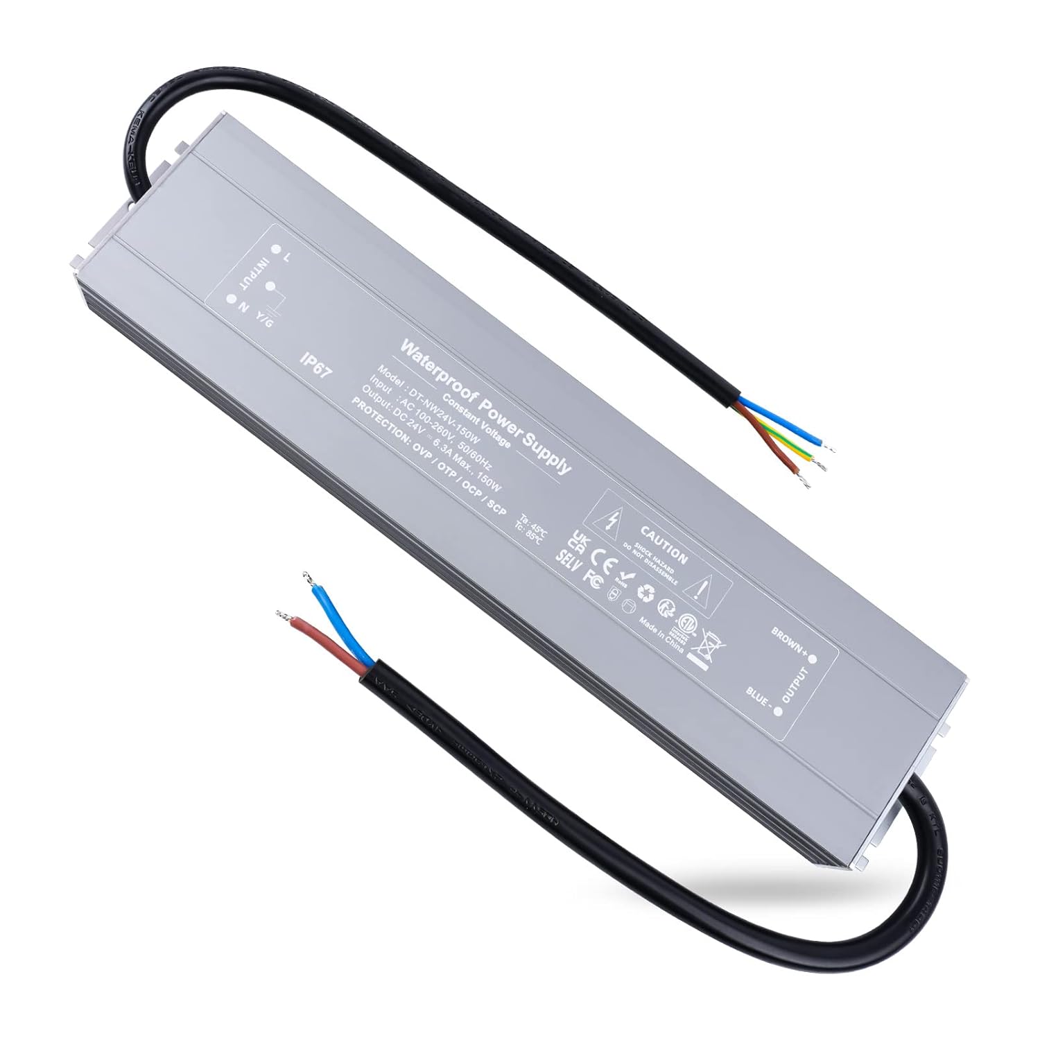 Detalle de REYLAX LED Driver 24V 150W IP67 Outdoor Transformer for Garden Lighting