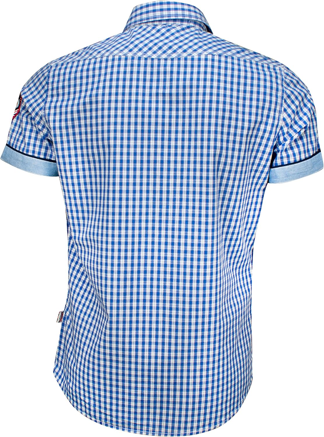 Detalle de Lonsdale Berny – męska koszula slim fit w kratę, krótki rękaw