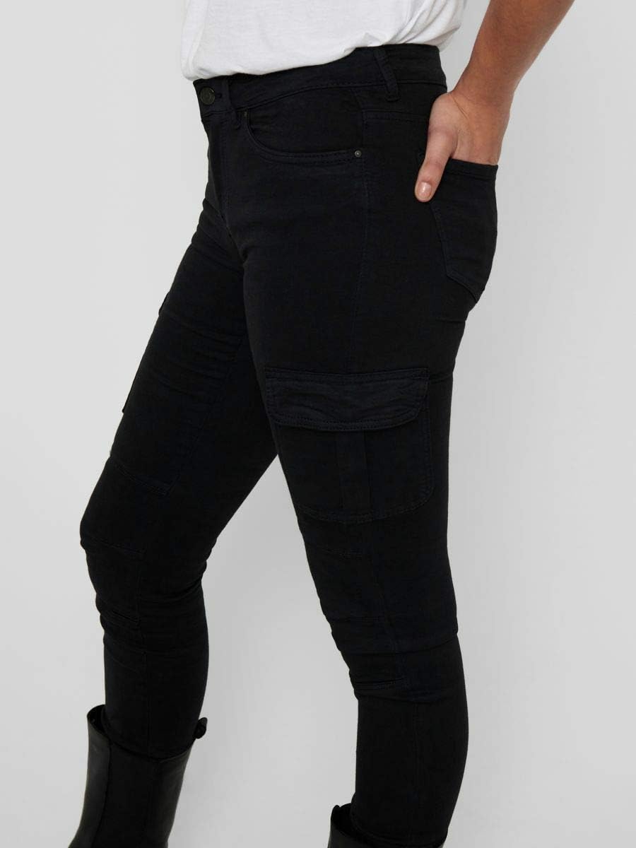 Detalle de ONLY Cargo Trousers ONLMISSOURI Slim Fit Cargo: pantaloni cargo lunghi al polpaccio con tasche multiple