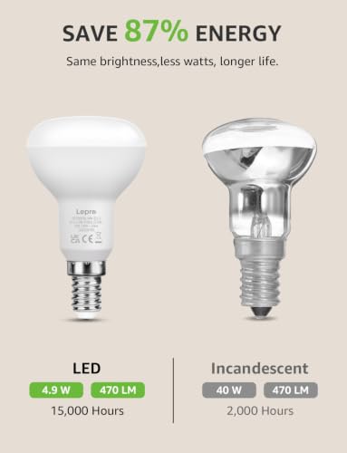Thumbnail 3 de Lepro R50 E14 LED Light Bulb, Warm White 2700K – Pack of 5