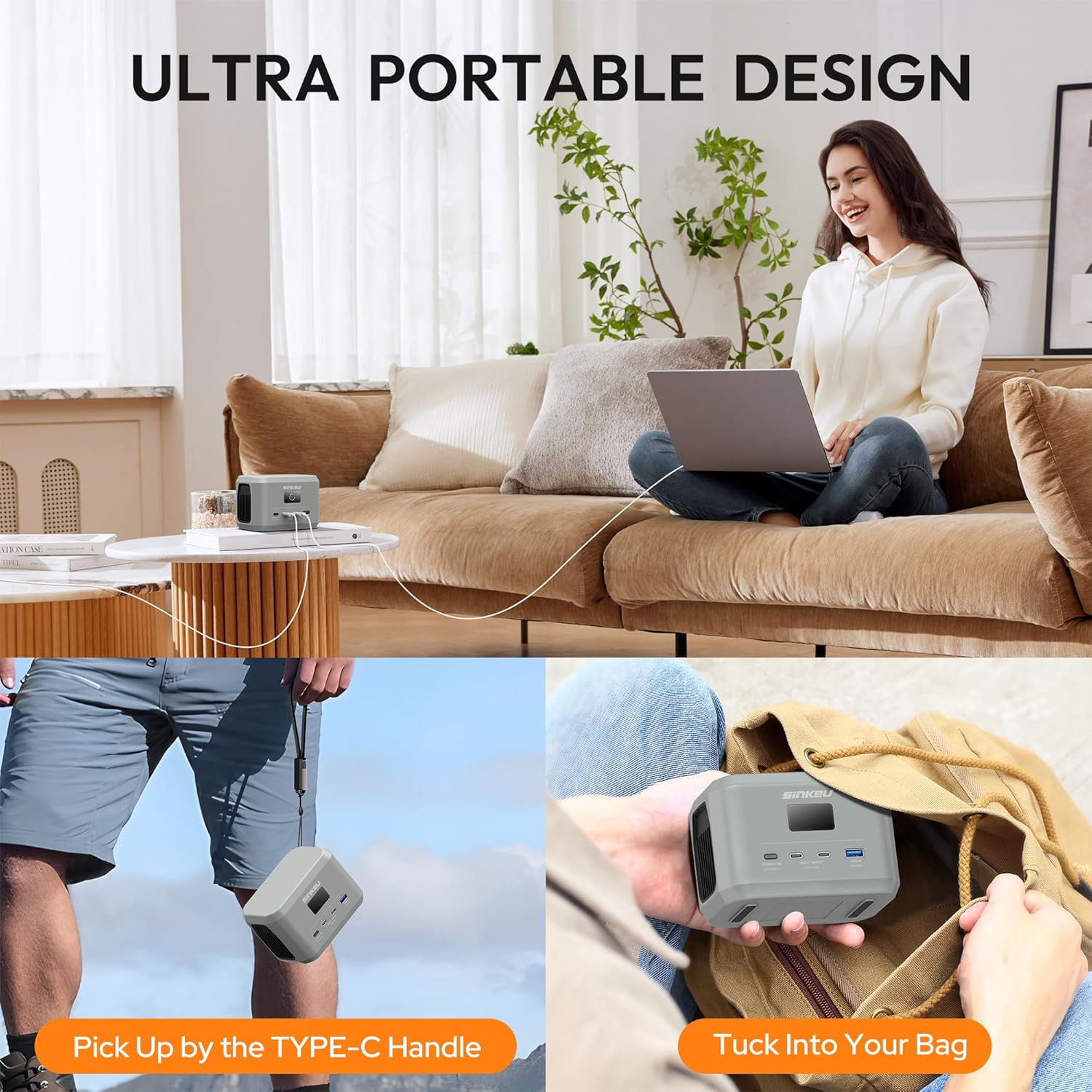 Detalle de SinKeu Portable Power Station (96Wh, LiFePO4) – 100W Mini Solar Generator Power Bank